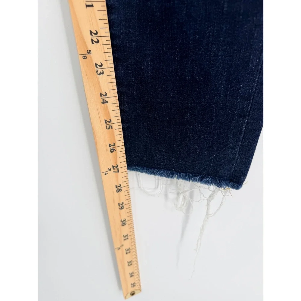Kancan Distressed Skinny Jeans 9/28 Dark Wash Raw‎ Hem Edgy Streetwear KC6050LD
